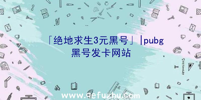 「绝地求生3元黑号」|pubg黑号发卡网站